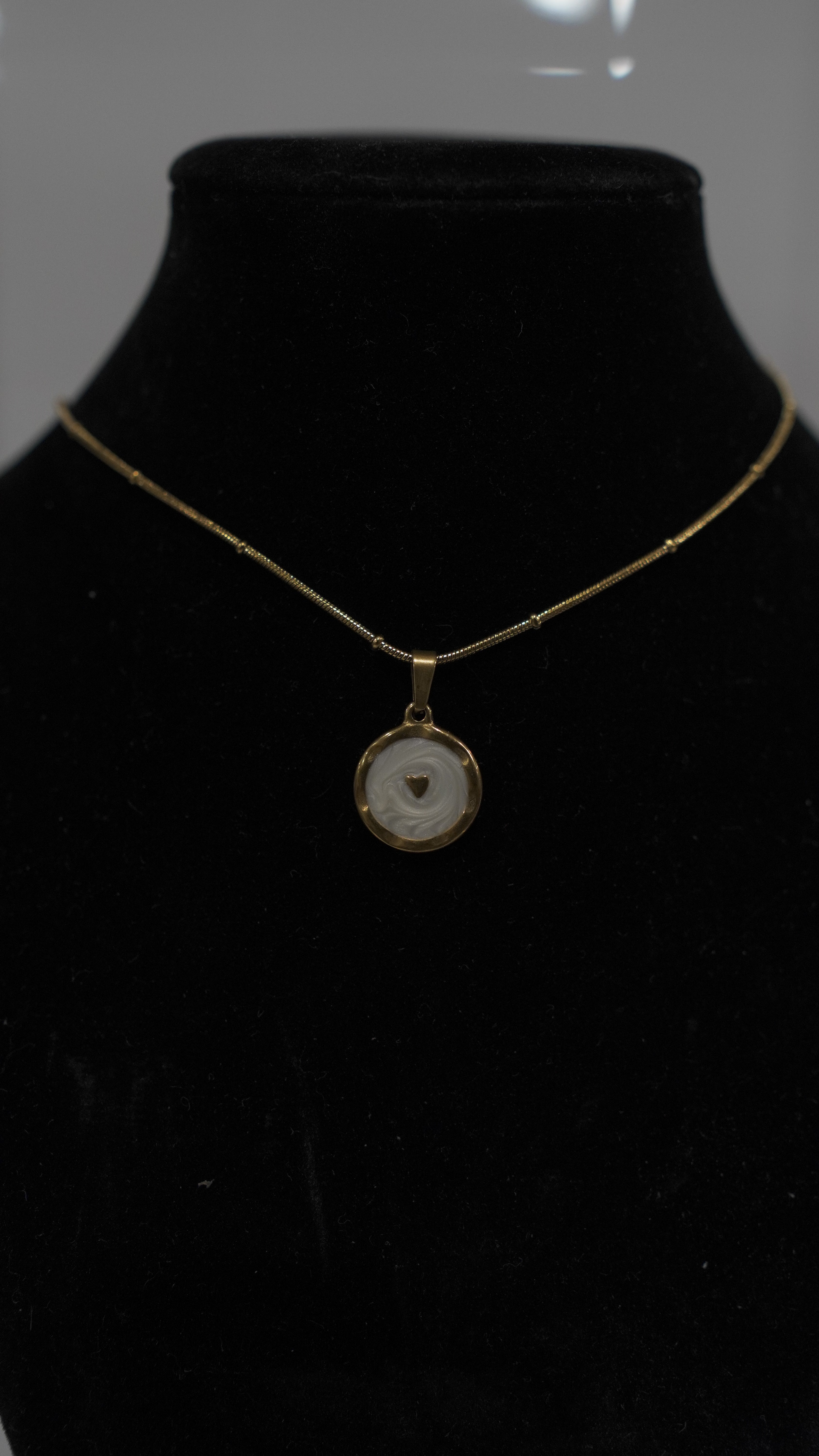 Golden Swirl Heart Necklace