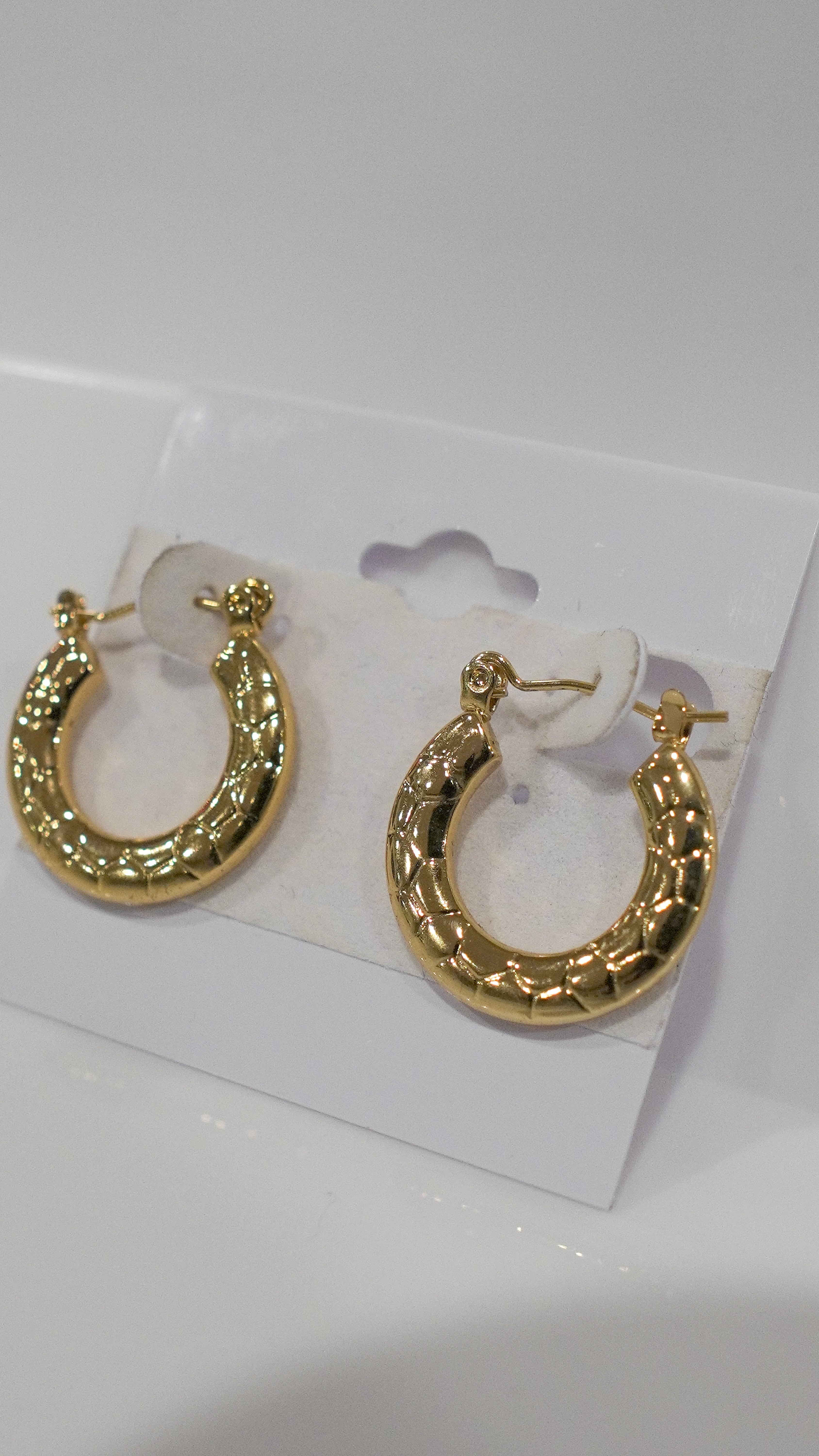 Quilted Gold Hoops