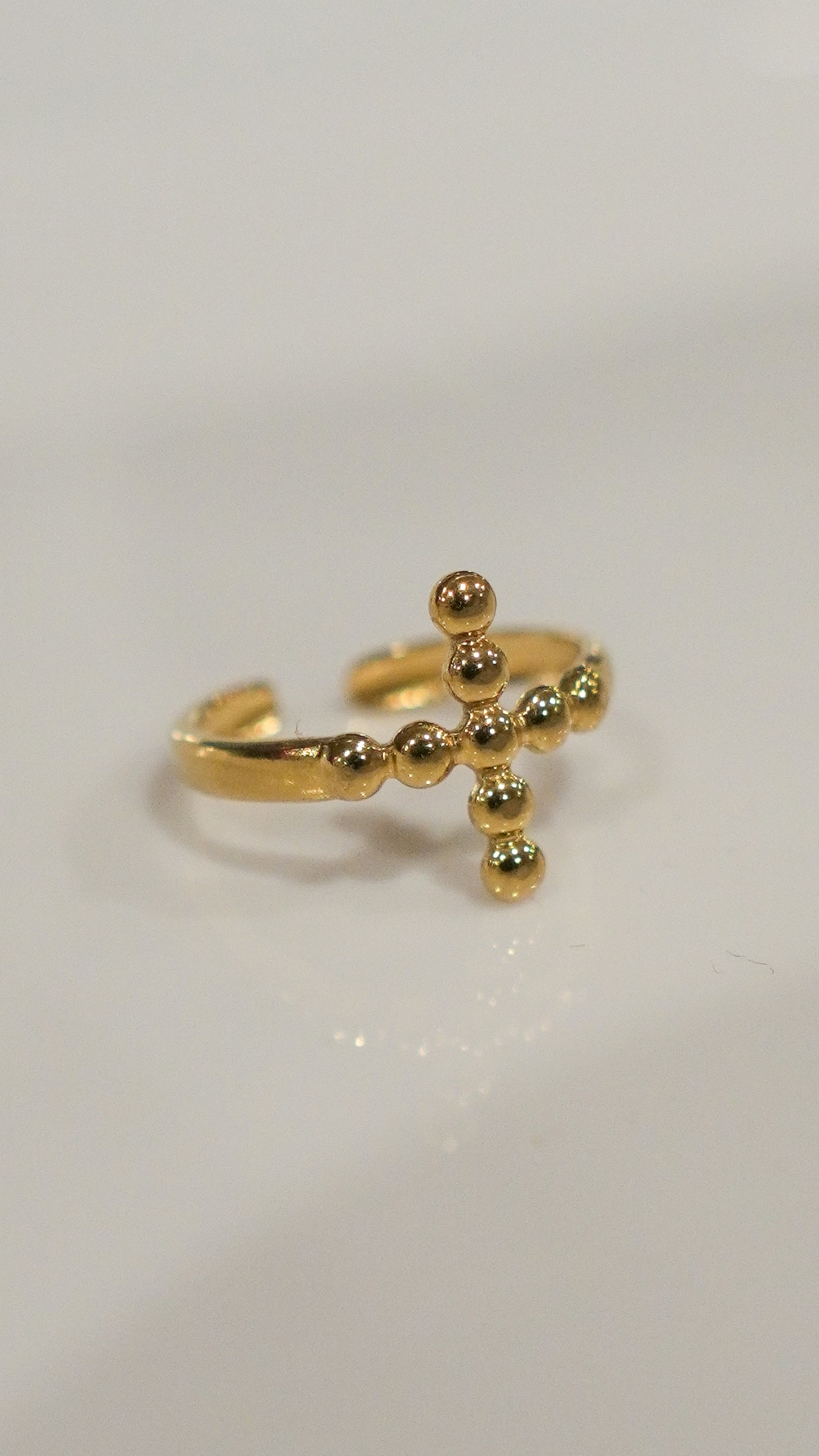 The Beaded Cross Ring