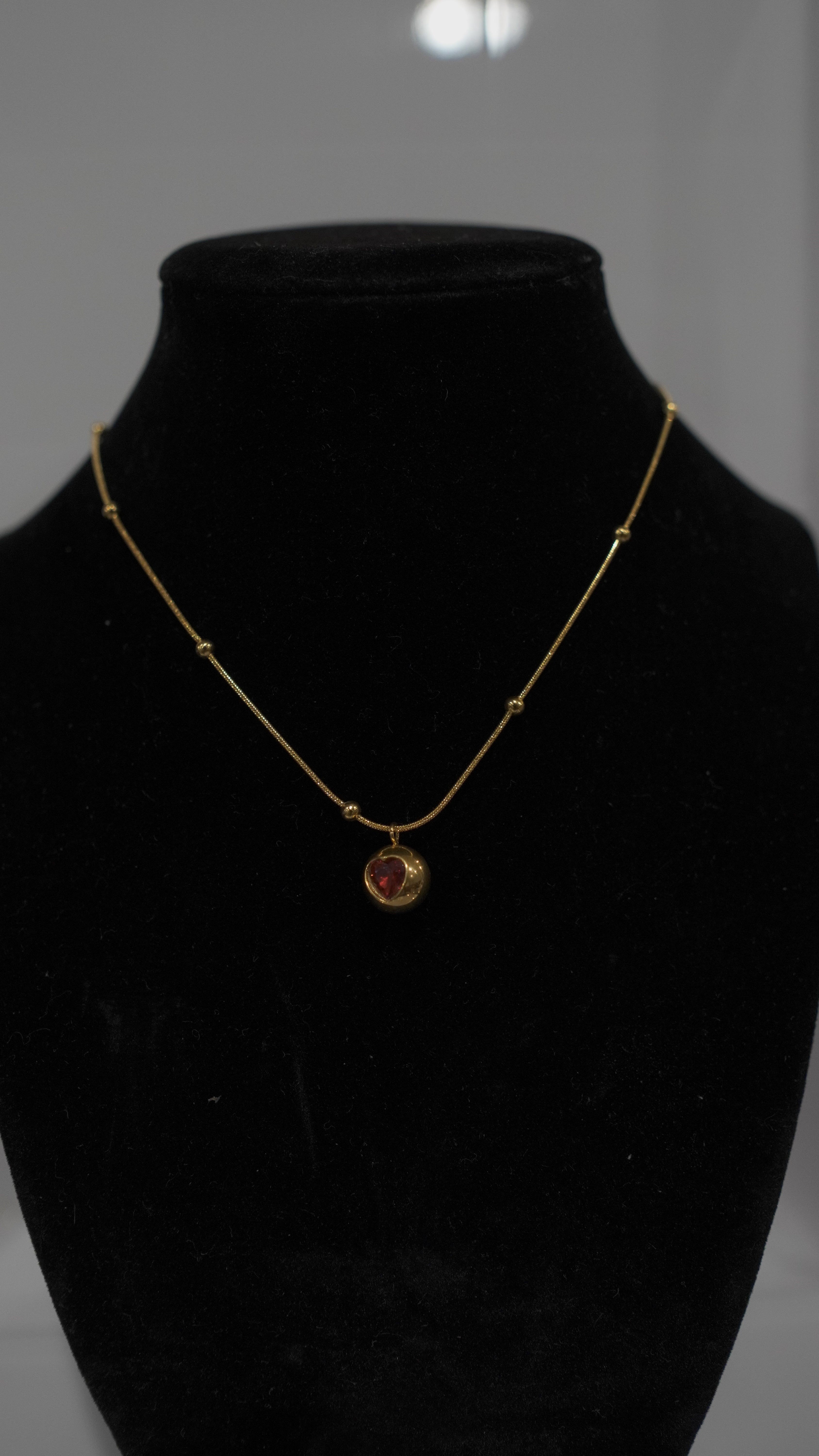 Crimson Halo Heart Necklace