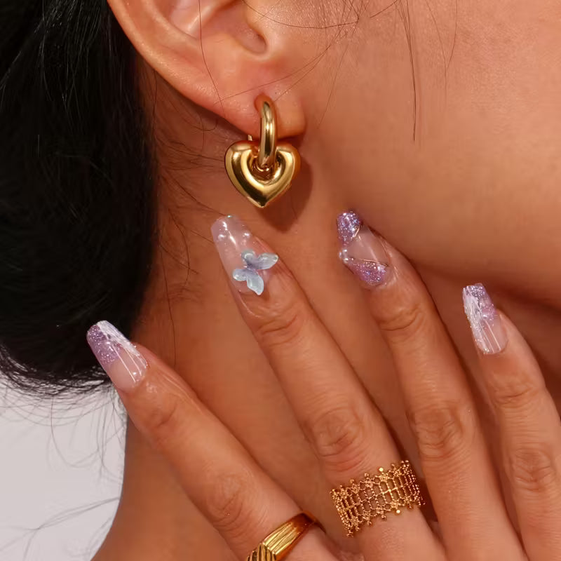 Heart-fall Drops Earrings