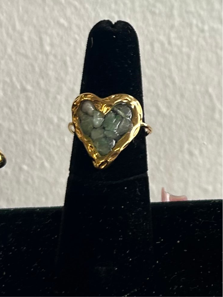 Stone Heart Adjustable Ring