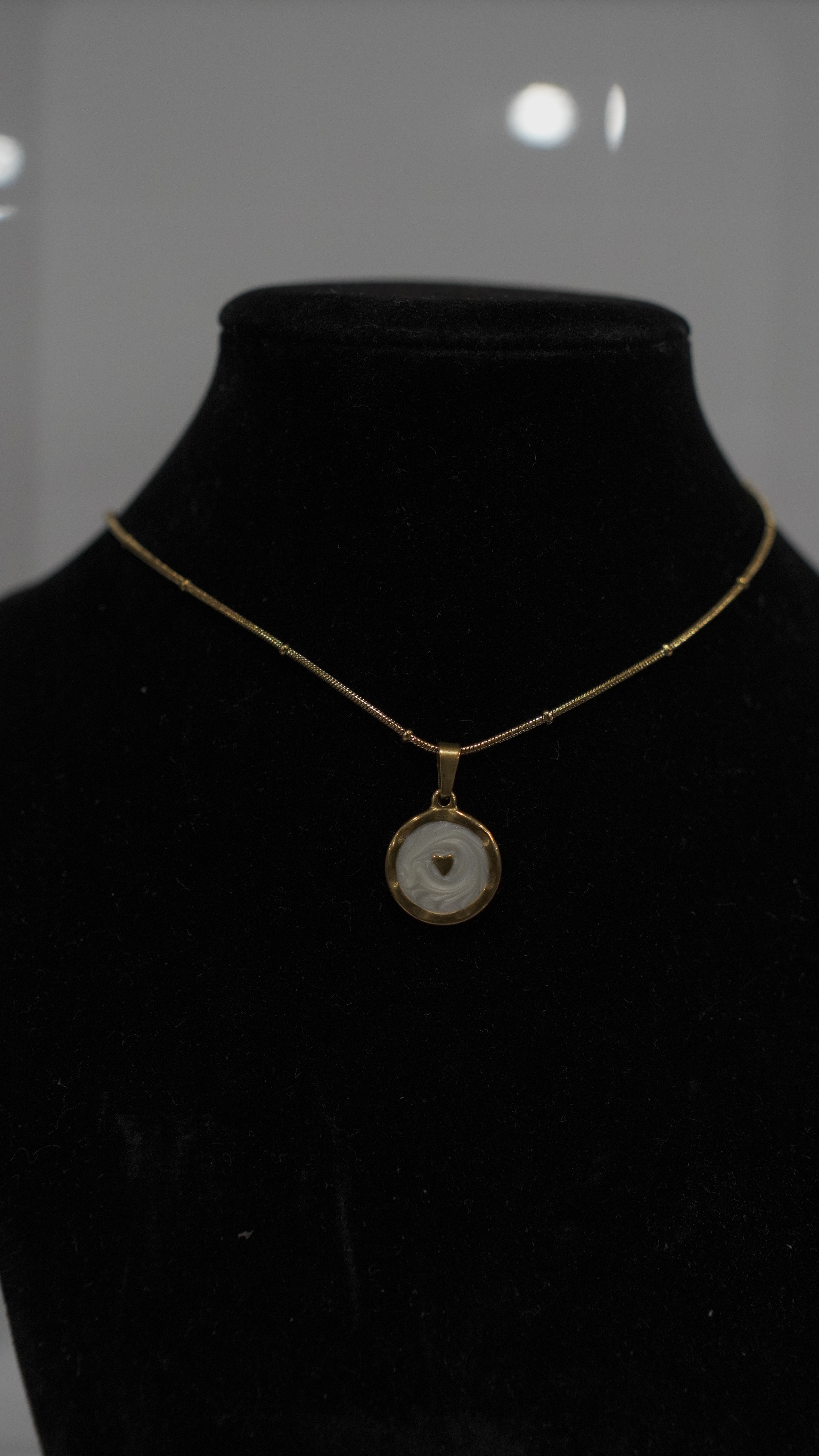 Golden Swirl Heart Necklace