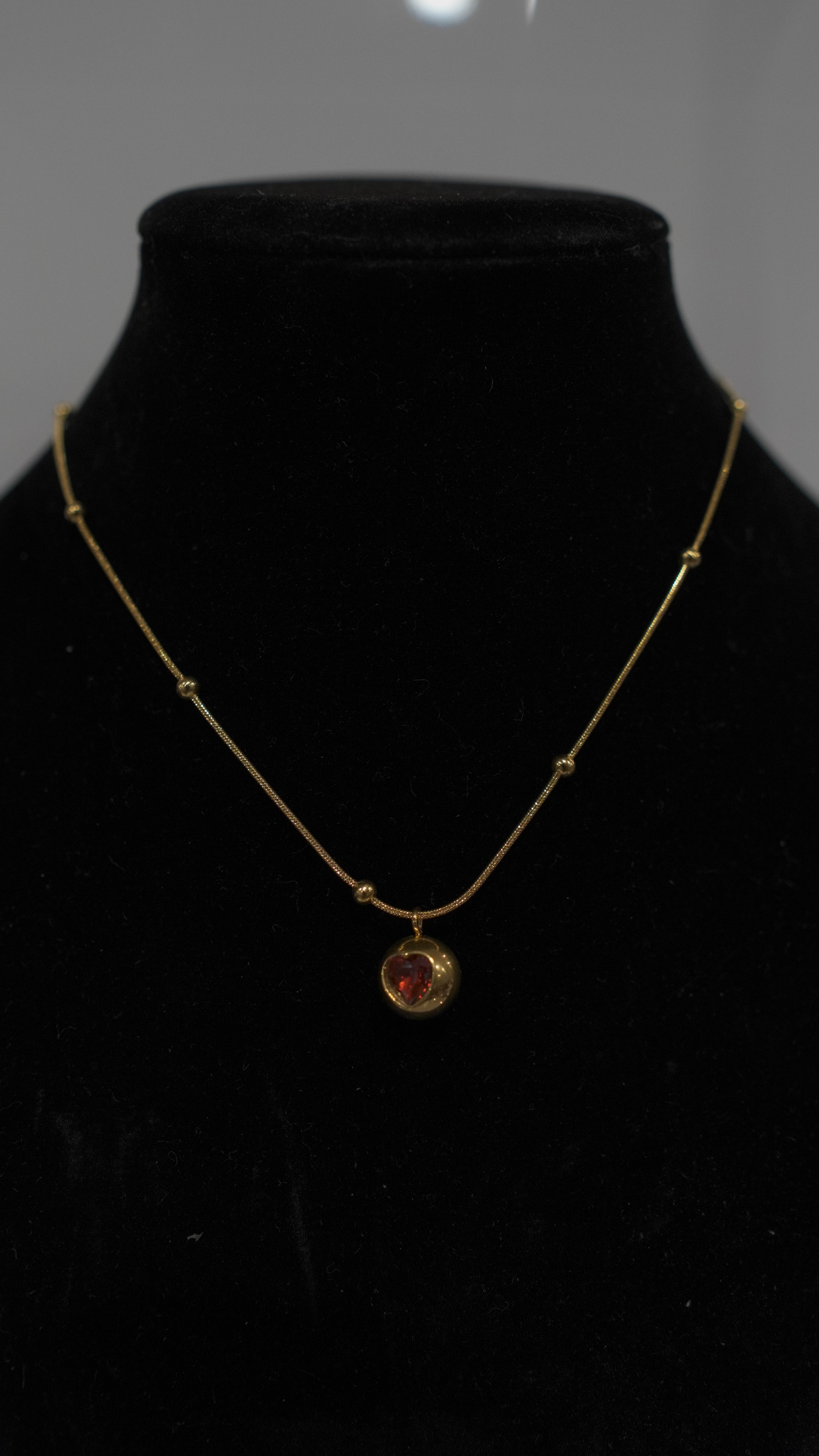 Crimson Halo Heart Necklace