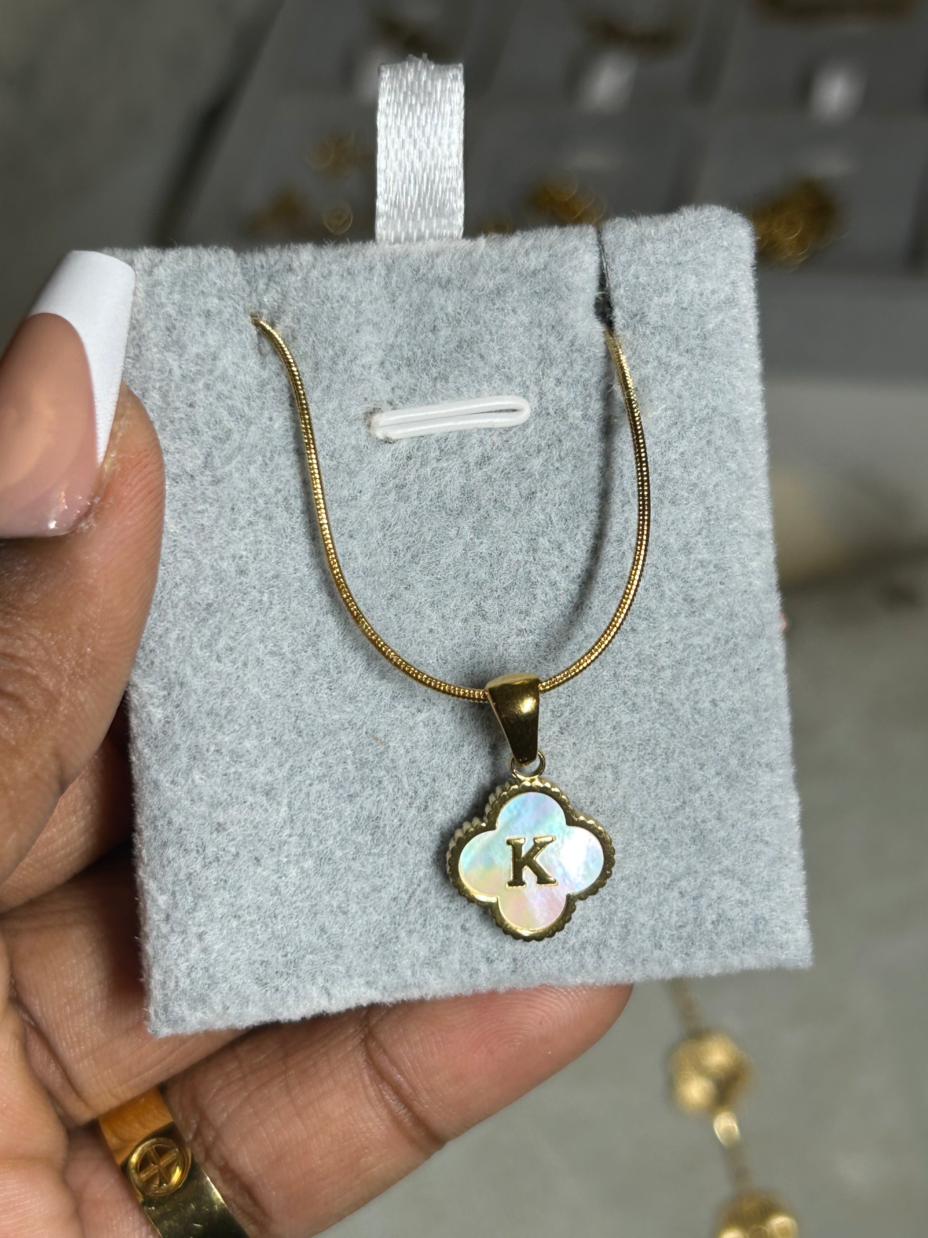 Clover letter necklace