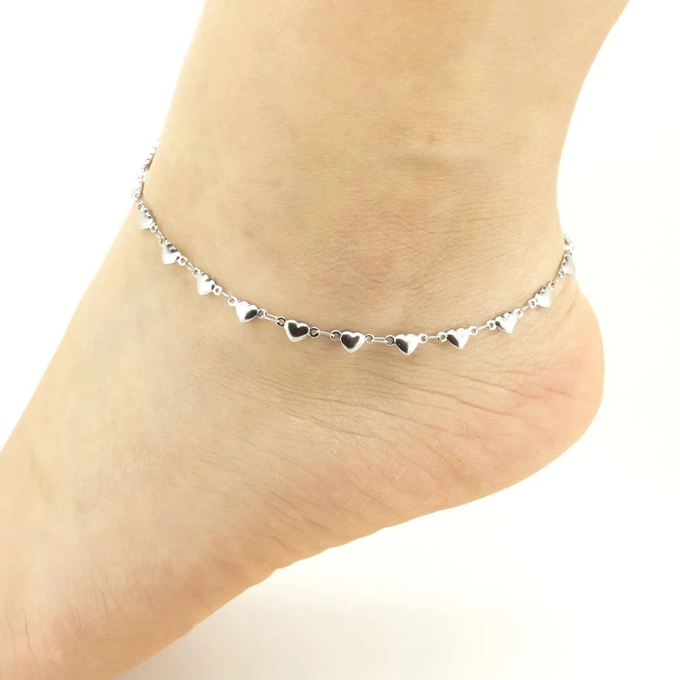 Heart anklet