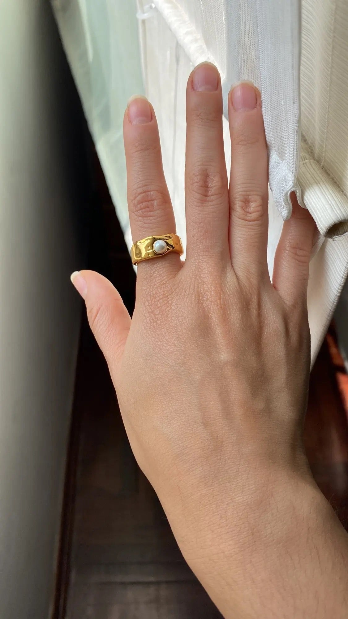 Gold plate marble ring