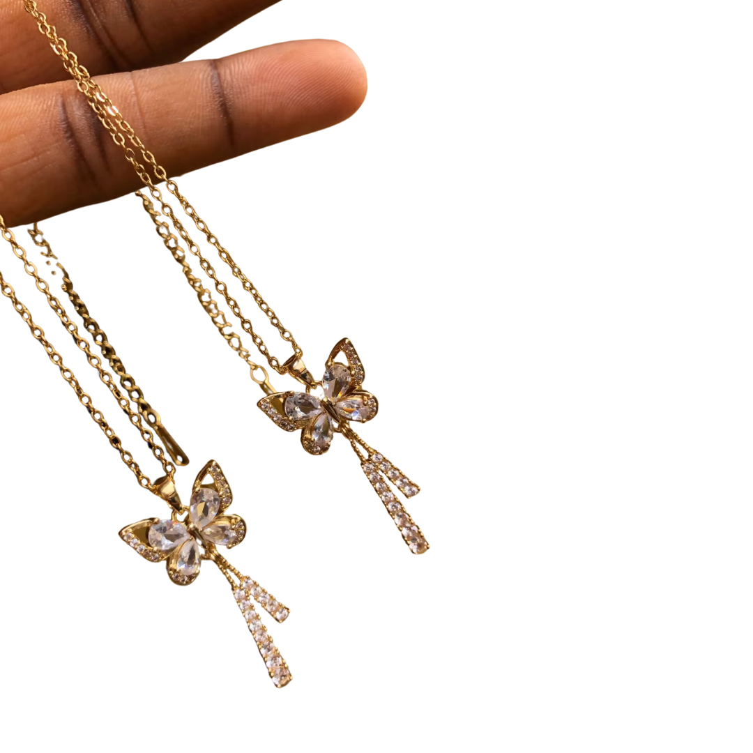 Zircon Butterfly Necklace