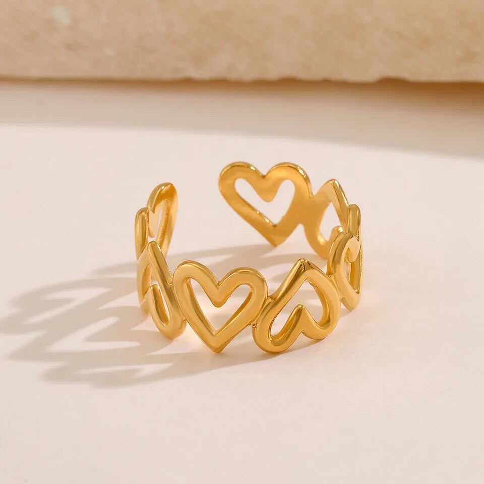 Heart adjustable ring