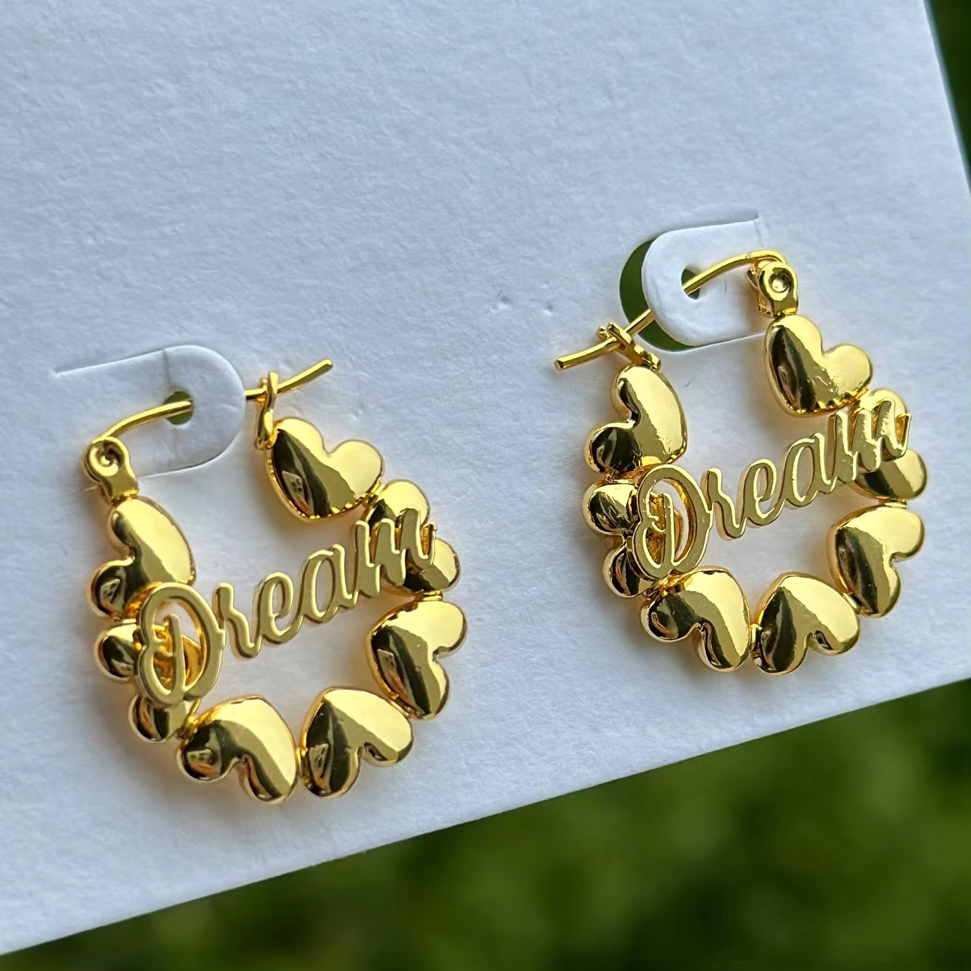 Custom Name Heart Earrings