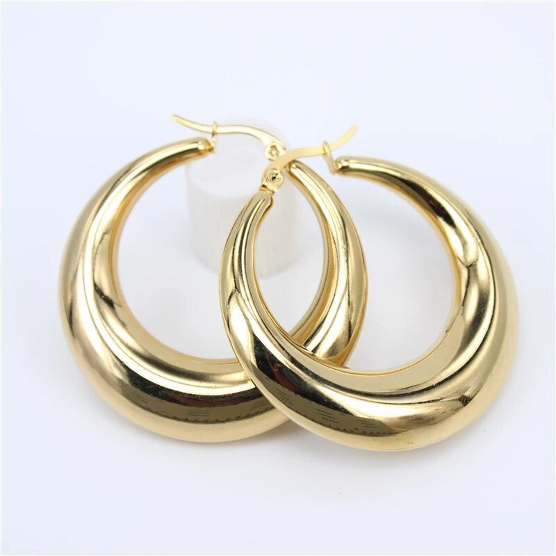 Gold Swoop Earrings