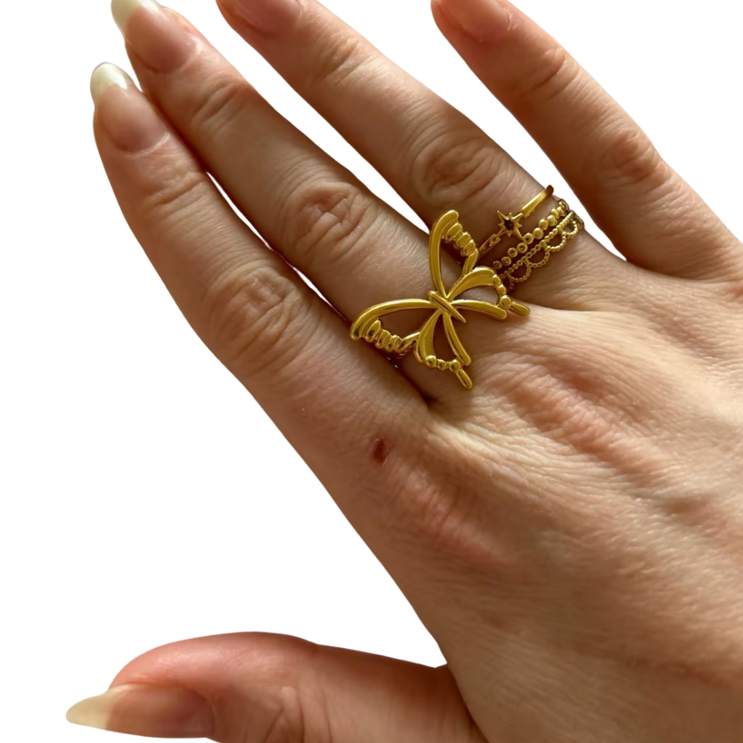 Large Butterfly Ring Adjustable